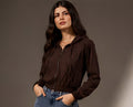 Women's Lightweight Hooded Zip-Up Jacket – Brown