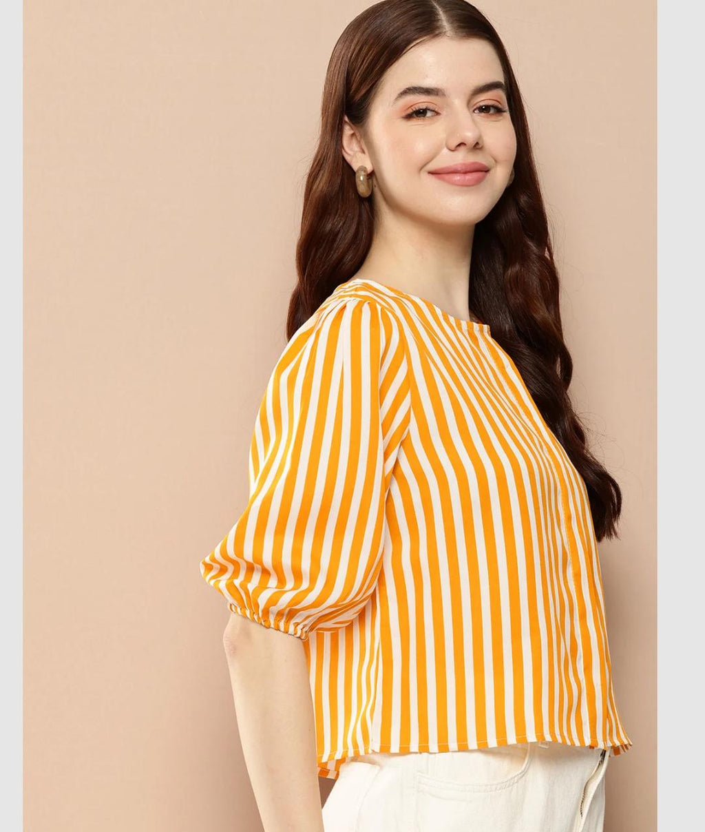 Sunny Striped Puff Sleeve Blouse